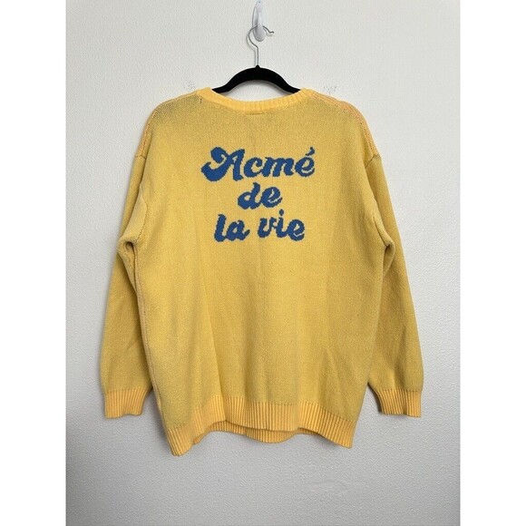 Care Bear x Acme De La Vie Sweater Crewneck Yellow 2021 Raglan Unisex Large (1) - Picture 7 of 8